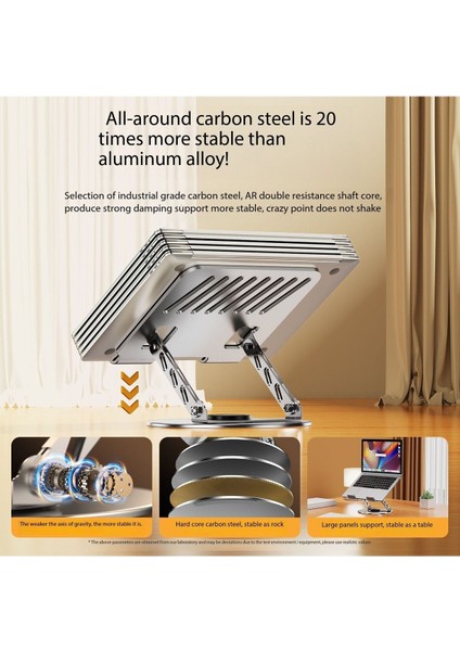 Dönebilen Yüksek Kaliteli Katlanabilir Ayarlanabilir Metal Masa Üstü Tablet Macbook Laptop Standı indirimleri