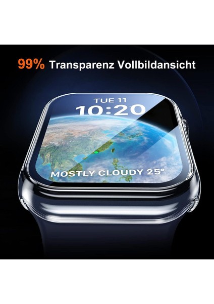 Apple Watch Se 6 5 4 40MM Uyumlu Kılıf Ekran ve Kasa Koruyucu Şeffaf Parlak Watch Kasa 360 Koruma