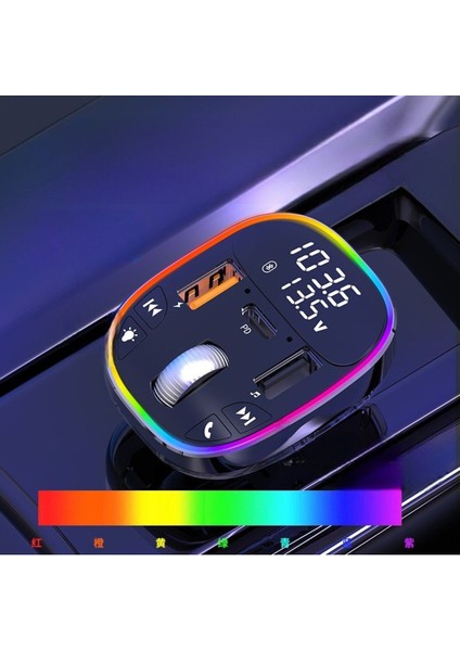 Bluetooth Araç Kiti Araç Için Fm Transmitter USB Type-C Mp3 Flash Için Uygun Pd Çakmaklık Girişli