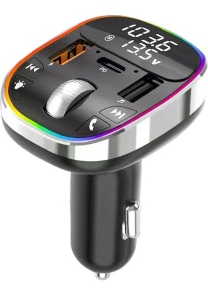 Bluetooth Araç Kiti Araç Için Fm Transmitter USB Type-C Mp3 Flash Için Uygun Pd Çakmaklık Girişli