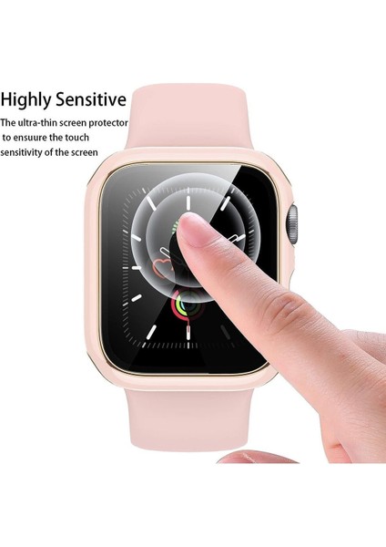 Apple Watch Se 6 5 4 40MM Uyumlu Kılıf Ekran ve Kasa Koruyucu Tam Kaplayan Parlak Watch Kasa Koruma