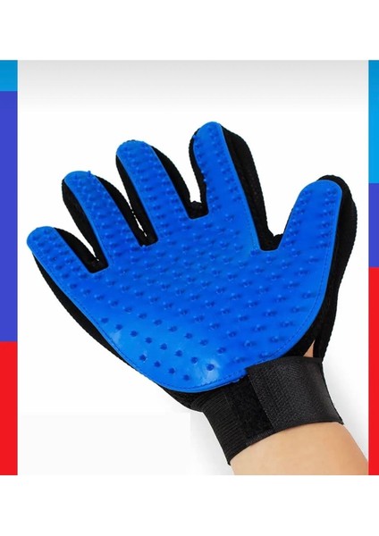 Mavi Lastikli Kedi Tüy Toplama Eldiveni, Pratik ve Kullanışlı Ev Temizliği Aracı