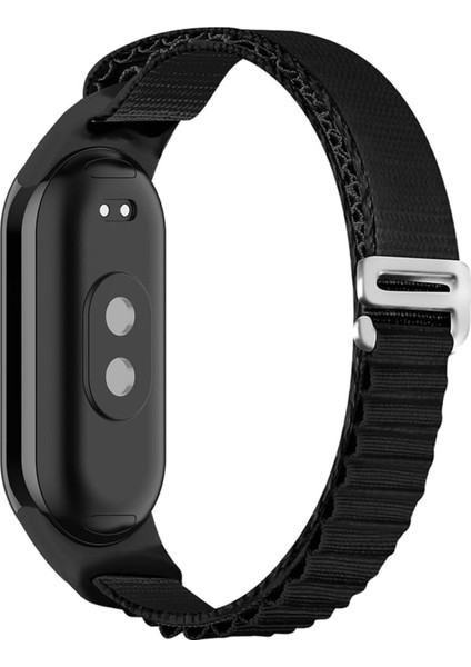 Xiaomi Mi Band 8/9 Uyumlu Kumaş Kordon Metal Tokalı Ayarlanabilir Lansman Kordon