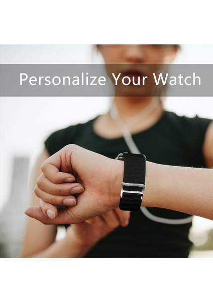 Xiaomi Mi Band 8/9 Uyumlu Kumaş Kordon Metal Tokalı Ayarlanabilir Lansman Kordon