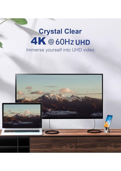 iPhone 15 Pro Max/16/16 Plus/16 Pro Max Uyumlu Type-C HDMI Çevirici 4K 1080P Usb-C 2m Dönüştürücü