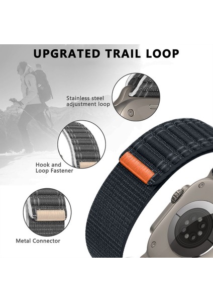Apple Watch 44MM/45MM/46MM/49MM Uyumlu Kordon Bakla Bölmeli Dizayn Hasır Cırt Dokuma Kumaş Kordon fiyatları