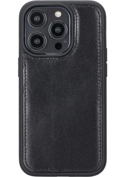 Apple iPhone 14 Pro Uyumlu Deri Cüzdanlı Kılıf Mwwn Rst1 Siyah