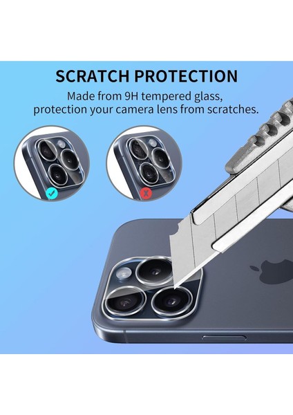 iPhone 14 Pro/14 Pro Max Uyumlu Kamera Lens Koruyucu Temperli Cam Dayanıklı Kamera Lens Koruma fiyatları