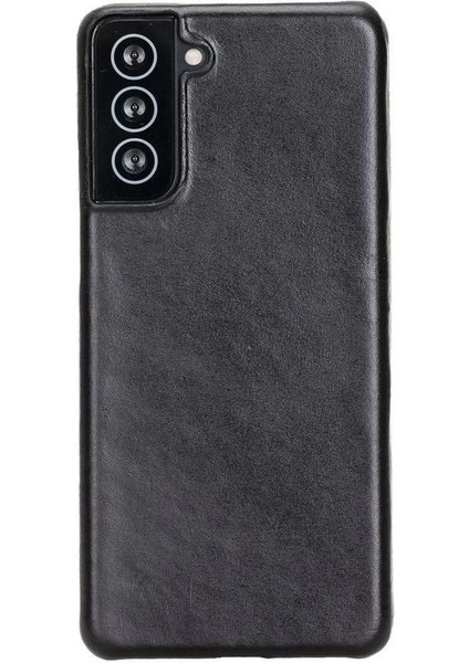 Samsung Galaxy S21 Plus Uyumlu Deri Arka Kapak Uj Rst1 Siyah
