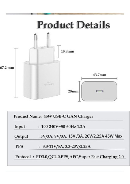 Samsung Galaxy S21/S22/S23/24/S24 PLUS/S24 Ultra Uyumlu Hızlı Şarj 45W Usb-C Type-C Pd Şarj Cihazı indirimleri