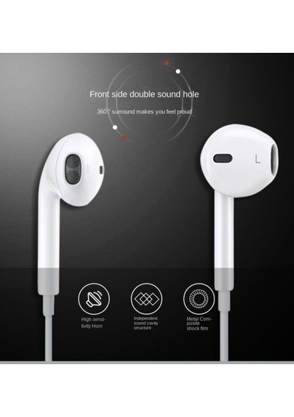 5/5s/6/6s/6s Plus Uyumlu 3.5mm Jack Kulaklık Samsung Xiaomi Huawei Uyumlu Mikrofonlu Kulaklık