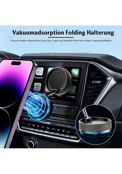 Yüksek Kalite iPhone Uyumlu Magsafe Araç Içi Telefon Tutucu Ayarlanabilir Vakumlu Güçlü Mıknatıslı