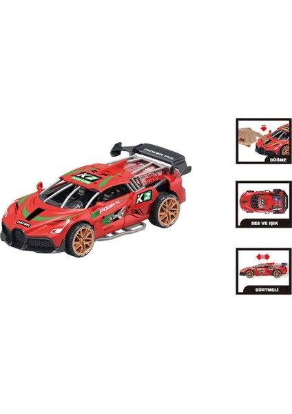 MG-D500-04-06 Sesli ve Işıklı Sürtmeli Spor Araba -1 Adet Fiyatıdır