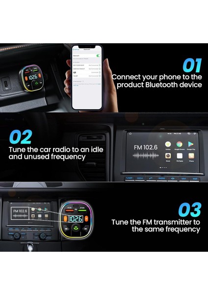 Bluetooth Araç Kiti Araç Fm Transmitter USB Type-C Mp3 Sd Kart Flash Için Uygun Pd Çakmaklık Girişli