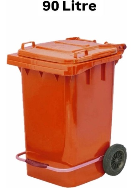 90 Litre Tıbbi Atık Plastik Pedallı Çöp Konteyneri Turuncu Isıya Karşı Dayanıklı fiyatları