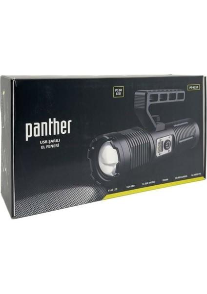 PT-4110 USB Şarjlı 4X18650 Pilli 10000 Lümen El Feneri indirimleri