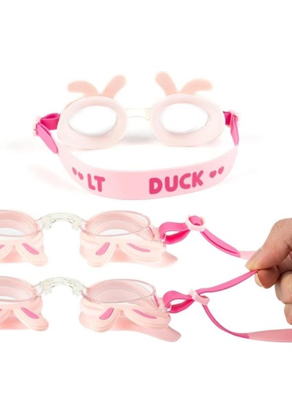Pembe Çocuk Yüzme Gözlüğü, Su Geçirmez, Anti- Sis, Uv Koruma, 4- 10 Yaş fırsatları
