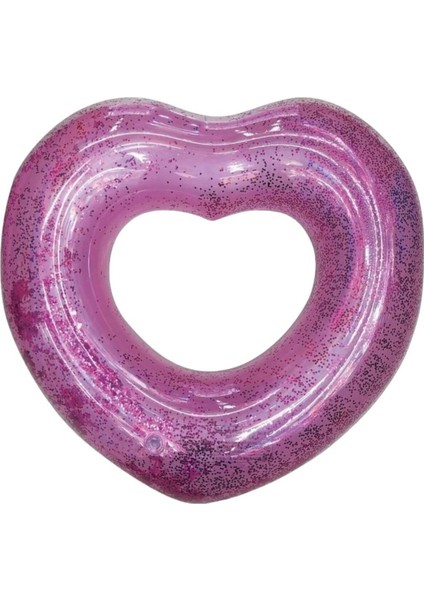 Pembe Kalp Desenli 65 cm Simit - Renkli ve Şık Dekorasyon Parçası