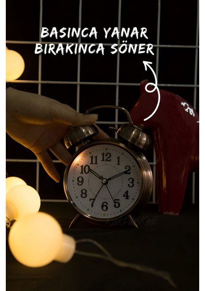 Işıklı Bakır Masa Saati, Nostaljik Büyük Boy Metal Tasarım modelleri