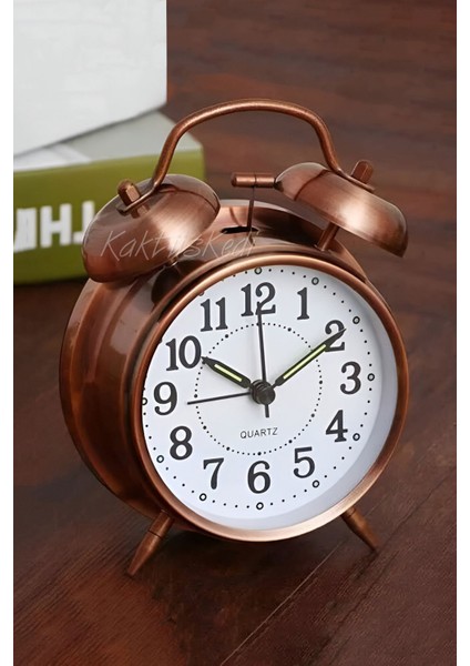 Işıklı Bakır Masa Saati, Nostaljik Büyük Boy Metal Tasarım