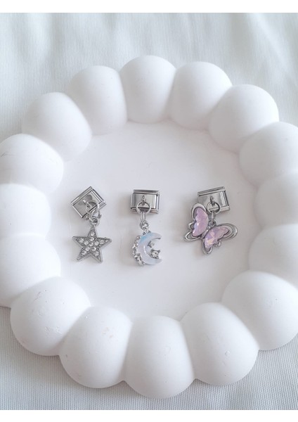Çelik Yıldız&ay&kelebek Italyan Charm fiyatları