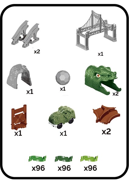 Dinozor Temalı Hareketli Raylar 288 Parça modelleri