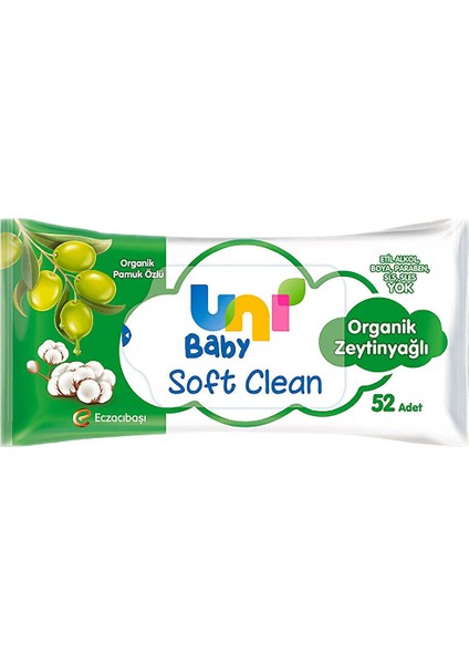 Soft Clean Organik Zeytinyağlı Islak Mendil 3X52 Adet