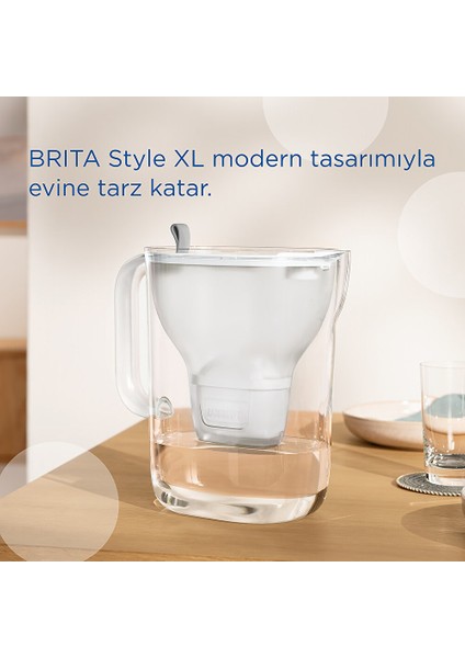 Style Xl Filtreli Su Arıtma Sürahisi Pro Gri 3,6 Lt