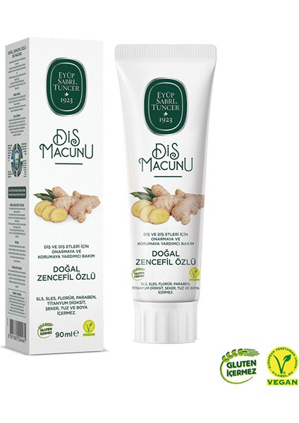 Doğal Zencefil Özlü Diş Macunu 90 ml