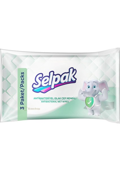 Antibakteriyel Islak Cep Mendil 3X15 Adet