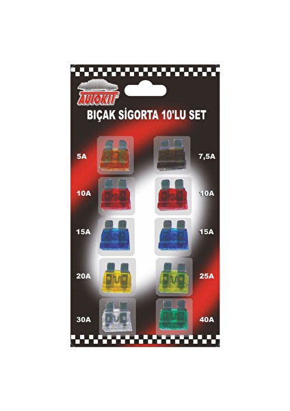 Oto Bıçak Sigorta 10'lu Set