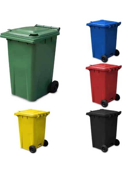 120 Lt 5 Adet Mavi Plastik Çöp Konteyneri Isıya Karşı Dayanıklı