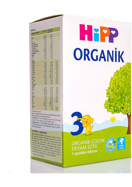 3 Organik Çocuk Devam Sütü 600 gr 1+ Yaş
