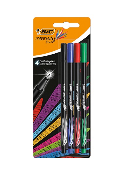 Bıc Intensity Fine Liner Keçe Uçlu Kalem Karışık Renk 4'lü Blister