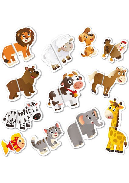 İlk Magnet Puzzle 12-36 Ay Eğitici Oyun 24 Parça Hayvan Figürleriyle fiyatları
