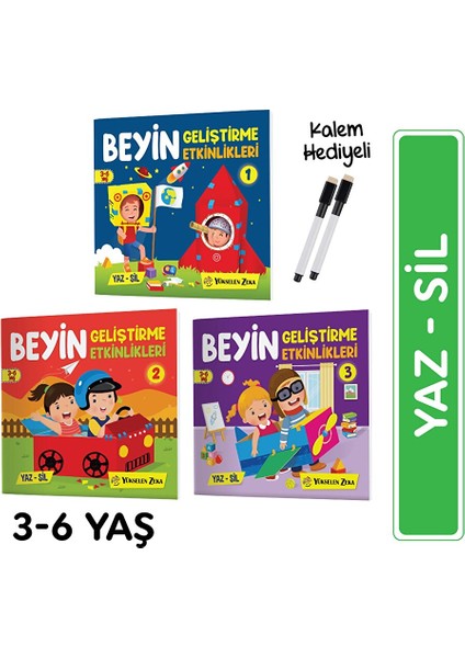 Yaz Sil Serisi 3 Kitap ve Kalem Seti İnce Motor Becerileri Geliştirir fiyatları