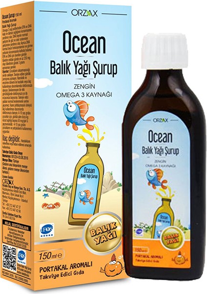 Ocean Balık Yağı Şurup Portakal Aromalı 150 ml
