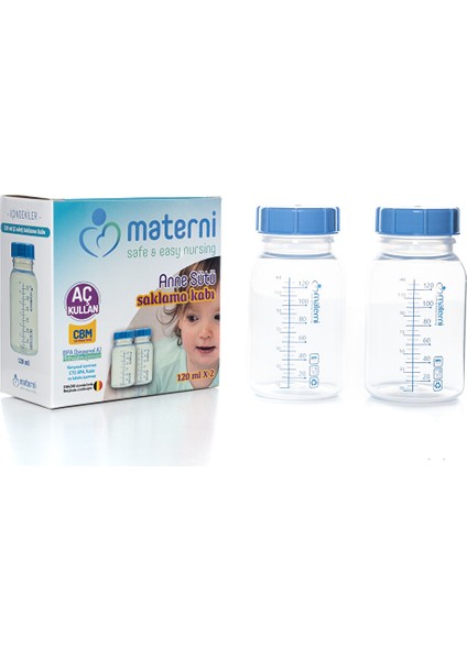 Anne Sütü Saklama Kabı 120 ml 2li