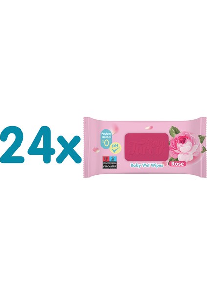 Gül Kokulu Bebek Islak Mendil 24X90 Adet