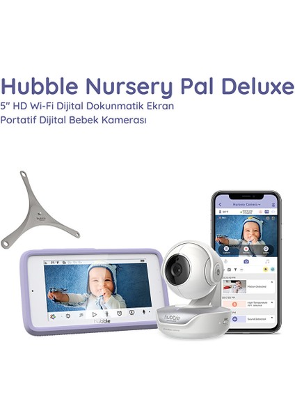 Nursery Pal Deluxe 5 Dokunmatik Ekranlı Wifi Pilli Bebek Kamerası