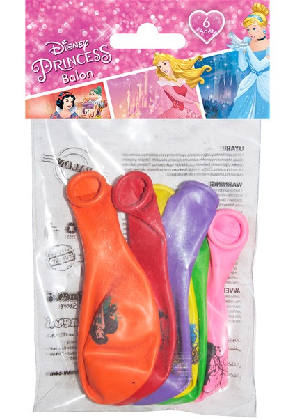 Prenses Poşet Içi 6'lı Balon (4 Renk Baskılı) fiyatları