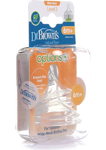 Db 3201 Dr Browns Geniş Ağız Options+ Biberon Emziği 6AY+