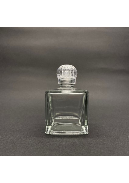 10 Adet Cam Boş Dezenfektan Kolonya Şişesi Plastik Kristal Başlıklı Kare Cam Şişe Kına Nişan 10X50ML