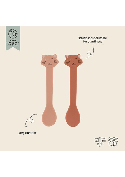 Silikon 2li Kaşık Seti Mrs. cat modelleri