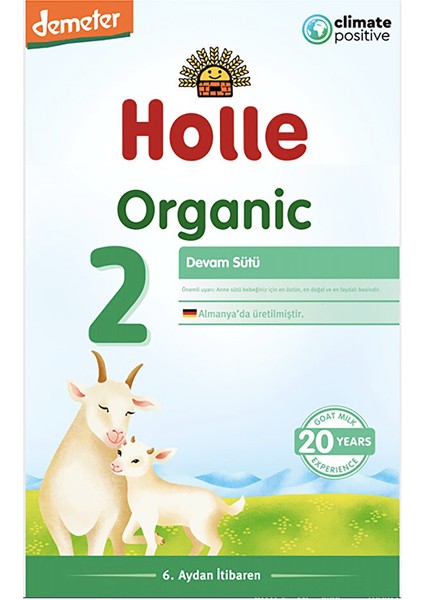 2 Organik Keçi Sütlü Devam Sütü 400 gr 6+ Ay