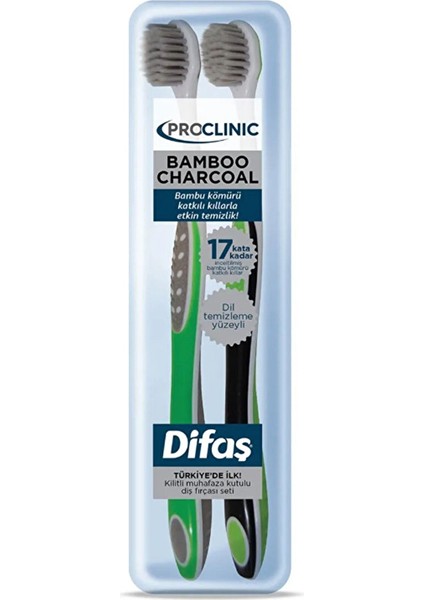 Diş Fırçası Proclinic Bambu Aktif Kömürlü 2'li