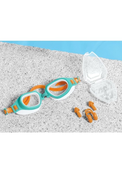 Turuncu Yüzücü Gözlük ve Kulak Burun Tıkacı Seti, 7- 14 Yaş Arası Çocuklar Için modelleri