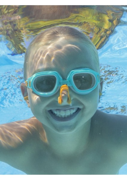 Turuncu Yüzücü Gözlük ve Kulak Burun Tıkacı Seti, 7- 14 Yaş Arası Çocuklar Için