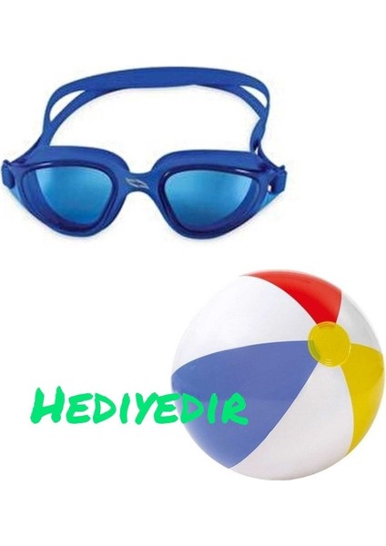 Çocuk Deniz Gözlüğü Mavi ve 51 cm Deniz Topu Paketli