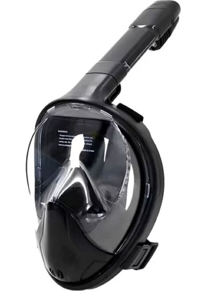 Siyah Full Face Dalış Maskesi, Çantalı Profesyonel Deniz Altı Görüntüleme